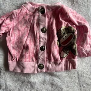 Baby Starters Pink Monkey Appliqué Jacket